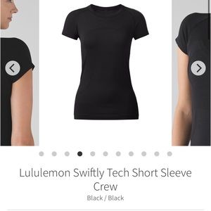 Lululemon Swiftly Tech Short sleeve 2.0  Black Sz 8